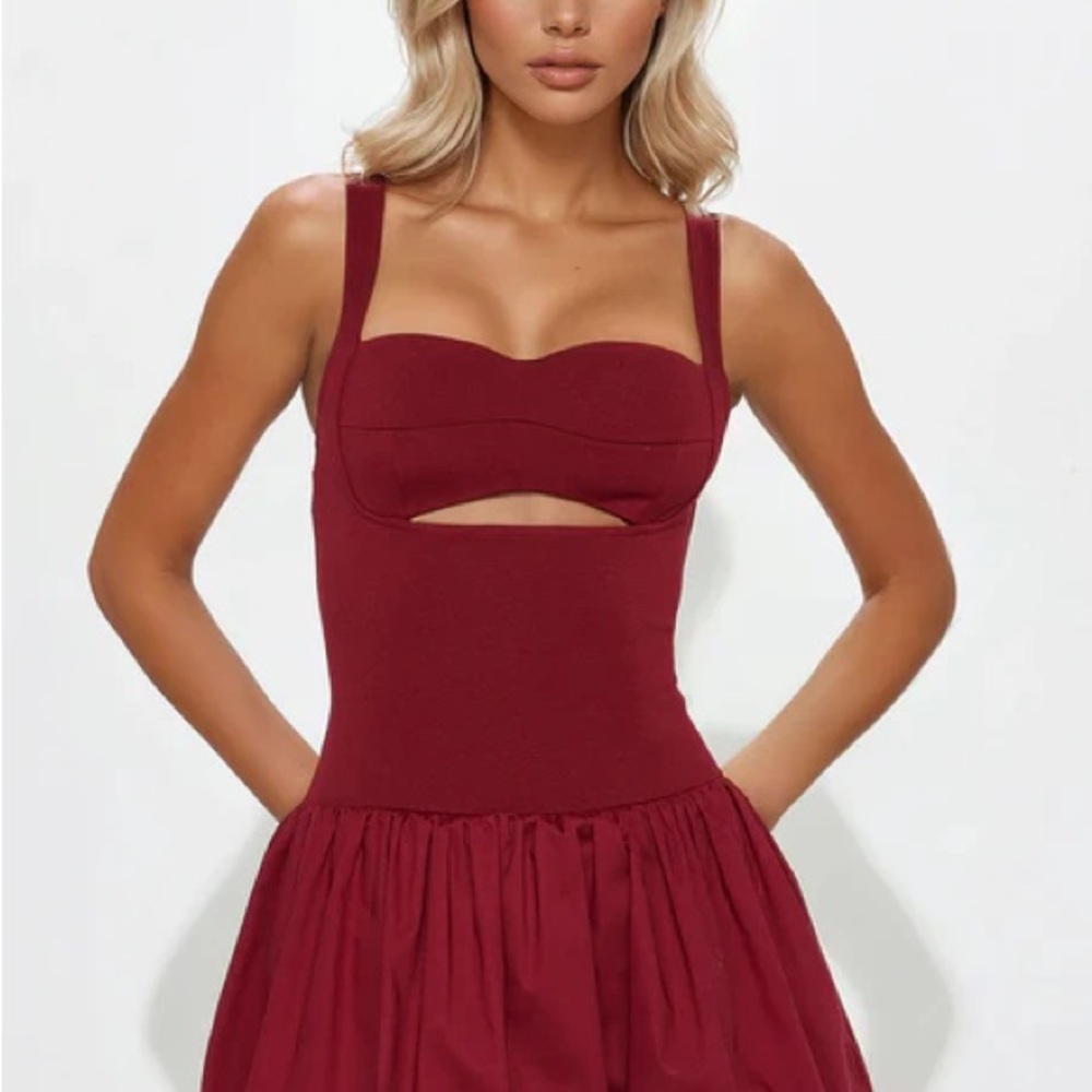 Fashion Nova Burgundy Mini Dress